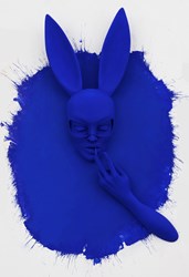 Mischief Sculpture, Edition of 35, Blue by Mila Alexander - Original Wall Mountable Resin Sculpture sized 9x25 inches. Available from Whitewall Galleries